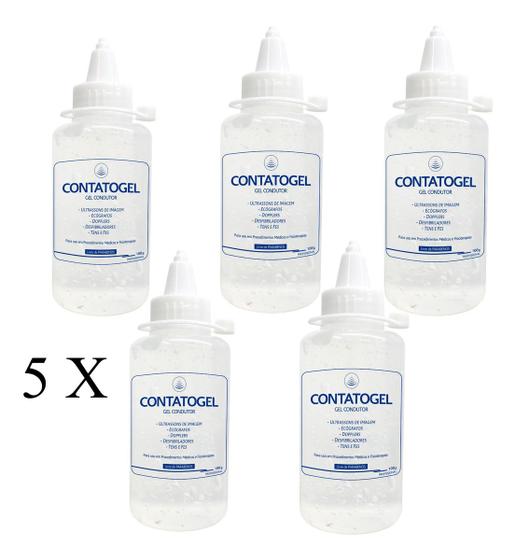 Imagem de Kit 5 - Gel De Contato Para Ultrassom Fisioterapia Tens Bisnaga 100ml