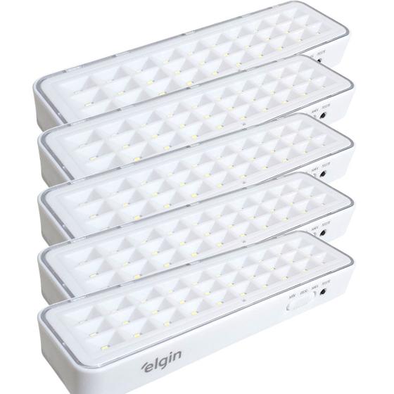 Imagem de Kit 5 Iluminária Lanterna Emergência 30 Leds Recarregável Lampada com Longa vida util resistente e com alta luminosidade