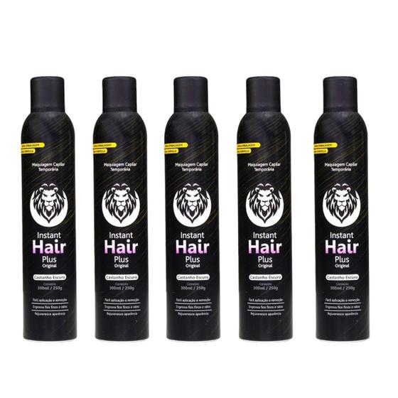 Imagem de Kit 5 Instant Hair Plus 300ml Maquiagem Para Calvície