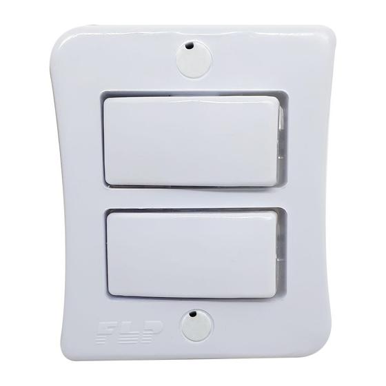 Imagem de Kit 5 Interruptor Simples 2 Teclas 10A Sobrepor Externo Branco Com Placa Espelho Linha Viena Bivolt 127v e 250v