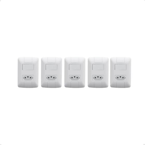 Imagem de Kit 5 Interruptor + Tomada 20a 4x2 Embutir Aria Tramontina