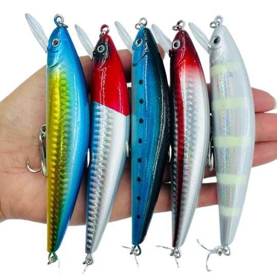 Imagem de Kit 5 Iscas Artificiais 12cm 39g Robalo Corvina Tucunaré