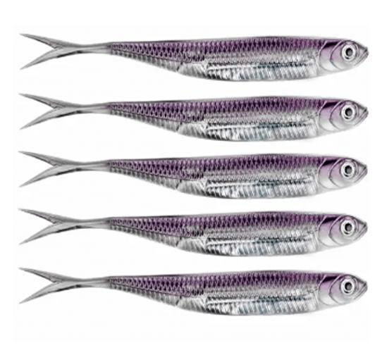 Imagem de Kit 5 Iscas Artificiais Pesca Real Jig Shad Soft Head 10Cm L