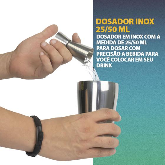 Imagem de Kit 5 Itens Coqueteleira Inox 500ml Para Drinks Caipirinha Bartender Bar Barman Completo