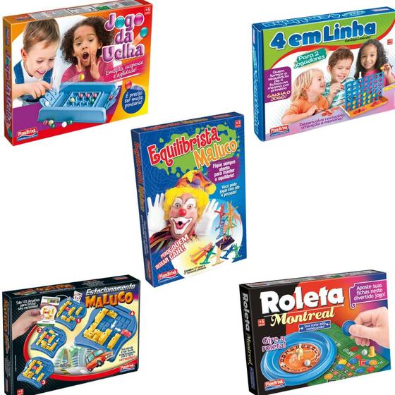 Imagem de Kit 5 Jogos de Mesa Educativo Divertido Familia Racicionio