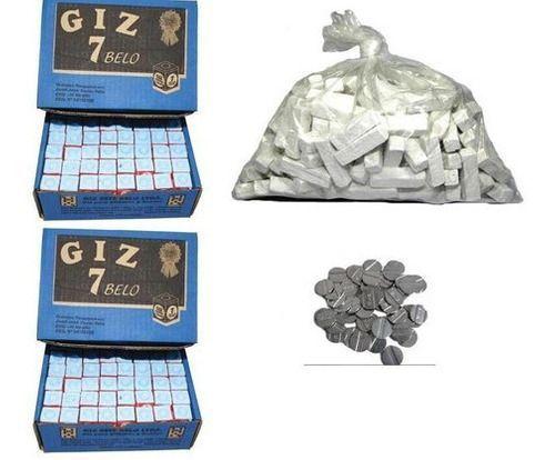 Imagem de Kit 5 Kg Giz Branco + 288 Azul + 50 Ficha Fa Mesa Bar Sinuca