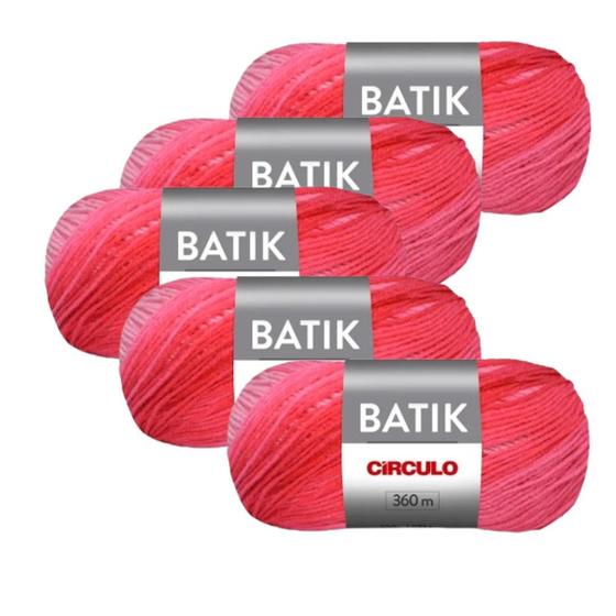 Imagem de Kit 5 Lã Fio Linha Mesclada Batik Circulo - 360m/100g