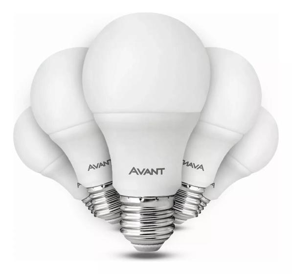 Imagem de Kit 5 Lampada Bulbo 9w Branco Frio 6500k E27 Bivolt Avant Cor Da Luz Branco-frio 110v/220v