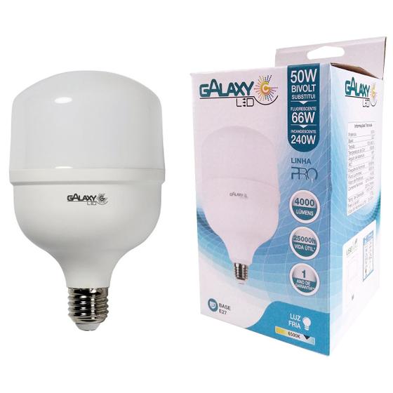 Imagem de Kit 5 lampada led alta potencia 50w branco frio 6500k biv e27 - galaxy