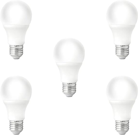 Imagem de Kit 5 Lampada Led Bulbo 9w E27 Branca Quente 3000K Amarela  Blumenau