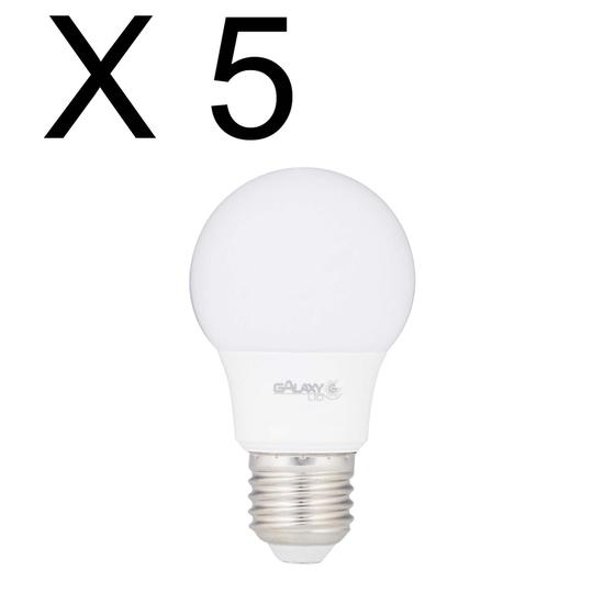 Imagem de Kit 5 lampada led bulbo a60 dimerizavel 9,5w branco quente 3000k biv e27 galaxy