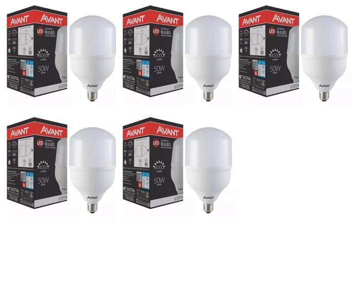 Imagem de Kit 5 Lâmpada Led Bulbo HP 50W Bivolt Alta Potência Avant