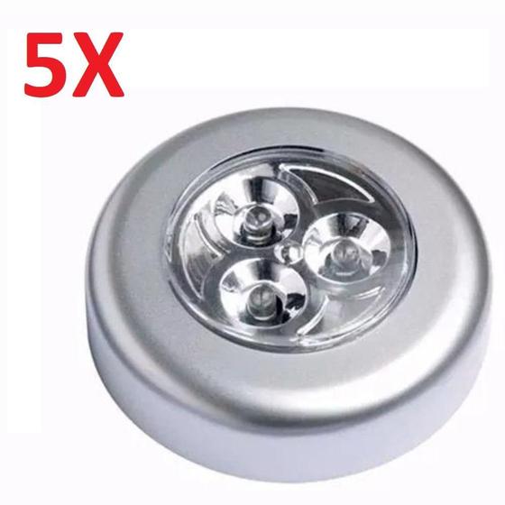 Imagem de Kit 5 lampada led de toque multiuso para casa sala cozinha banheiro parede