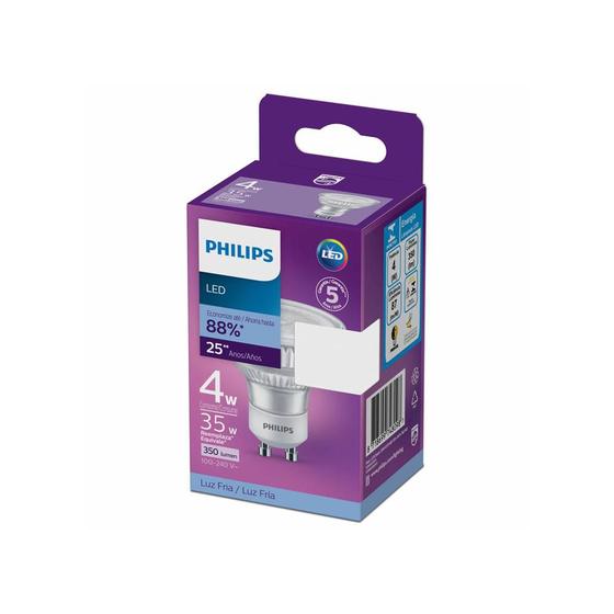 Imagem de Kit 5 Lâmpada Led Philips dicróica BV GU10 Branca Fria - 4W