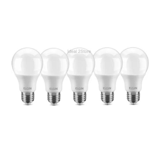 Imagem de Kit 5 Lâmpadas Bulbo Led 7w Bivolt Elgin 6500k Branca Fria