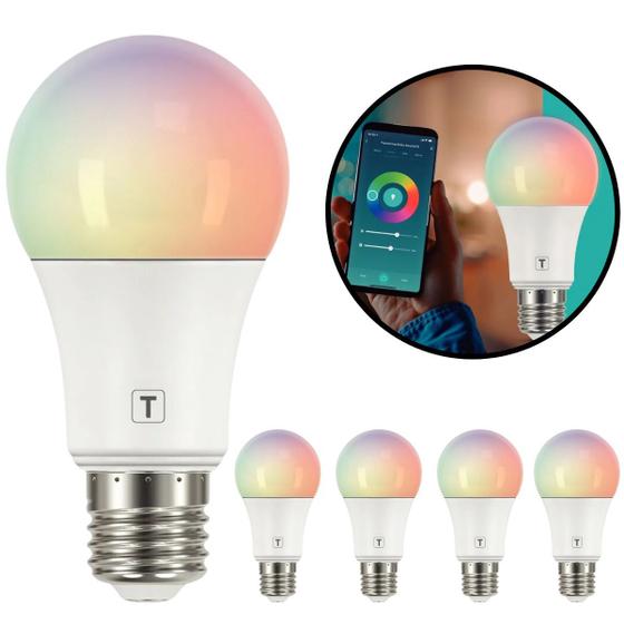 Imagem de Kit 5 Lampadas Inteligente Smart Led Wifi 10w Rgb 110v/220v