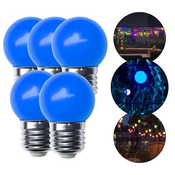 Imagem de Kit 5 Lâmpadas Led 3W Bolinha Decorativa 127V E Soquete E27