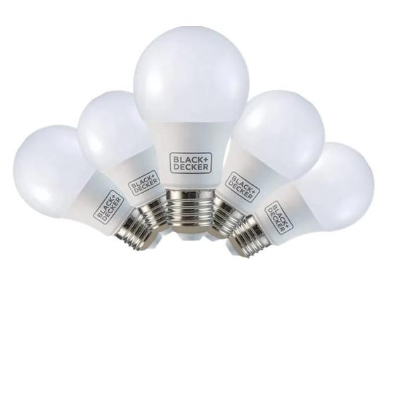 Imagem de Kit 5 Lâmpadas Led Bulbo 11w 6500k 1018 Lumens Black+decker