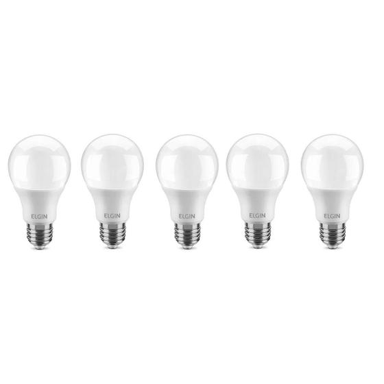 Imagem de Kit 5 Lâmpadas Led Bulbo 12w E27 Branco Quente Inmetro Elgin