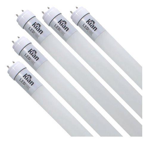 Imagem de Kit 5 Lâmpadas Led Tubular 60cm 9w Branco Frio Kian