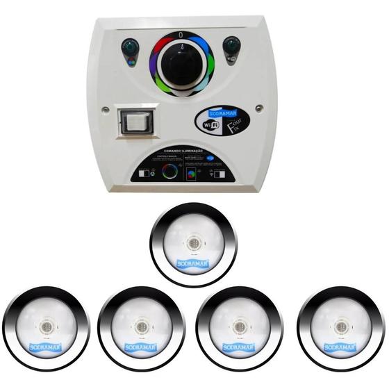 Imagem de Kit 5 Led Cob 10W Rgb + Módulo Four Fix 81W Wifi - Sodramar