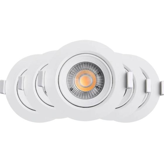 Kit 5 Luminária Led Spot 7W Redondo Quadrado Embutido Branco Frio