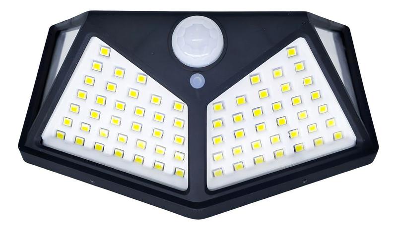 Imagem de Kit 5 Luminária Solar 100 Led Com Sensor Jardim Prova D'água Cor Preto CPX