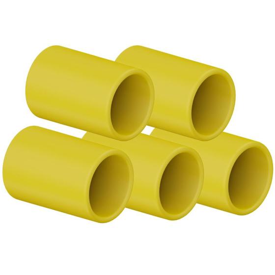 Imagem de Kit 5 Luva De Pressão Emenda Conduites Corrugados PVC Amarelo Instalações Elétricas 3/4 25mm Tigre