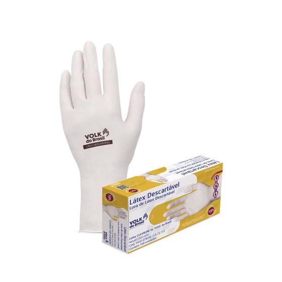 Imagem de Kit 5 Luva Descartável Volk Látex Com Pó Cx 100 Resistente