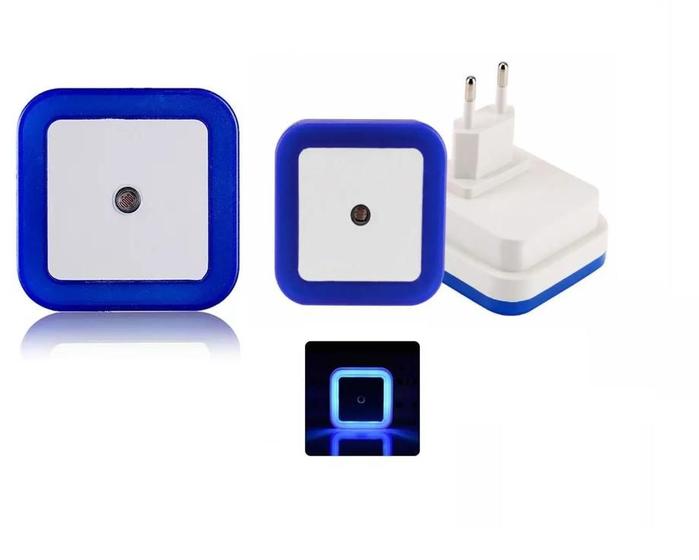 Imagem de Kit 5 Luz Noturna Abajour Led Azul Sensor Acende Automático