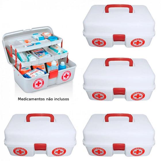 Kit 5 Maletas Caixa para Primeiros Socorros e Medicamentos com Divisoria Arqplast Menor preço em Kit 5 Maletas Caixa para Primeiros Socorros e Medicamentos com Divisoria Arqplast