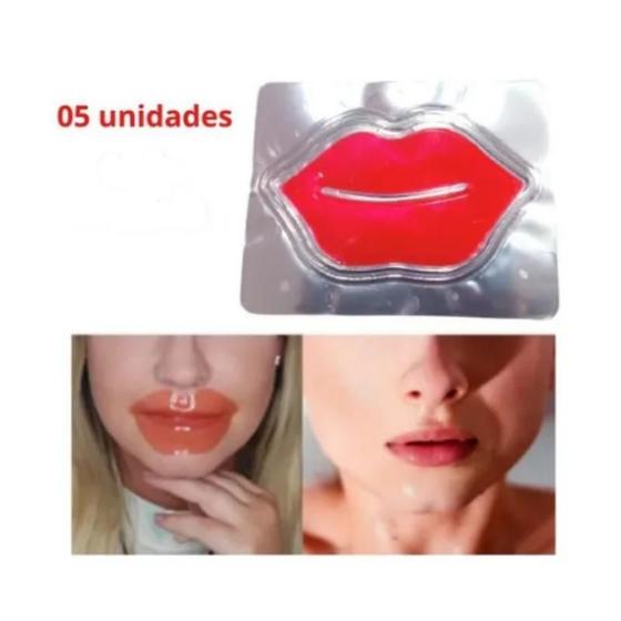Imagem de Kit 5 Mascaras Labial Hidratante Boca Colágeno Rosa