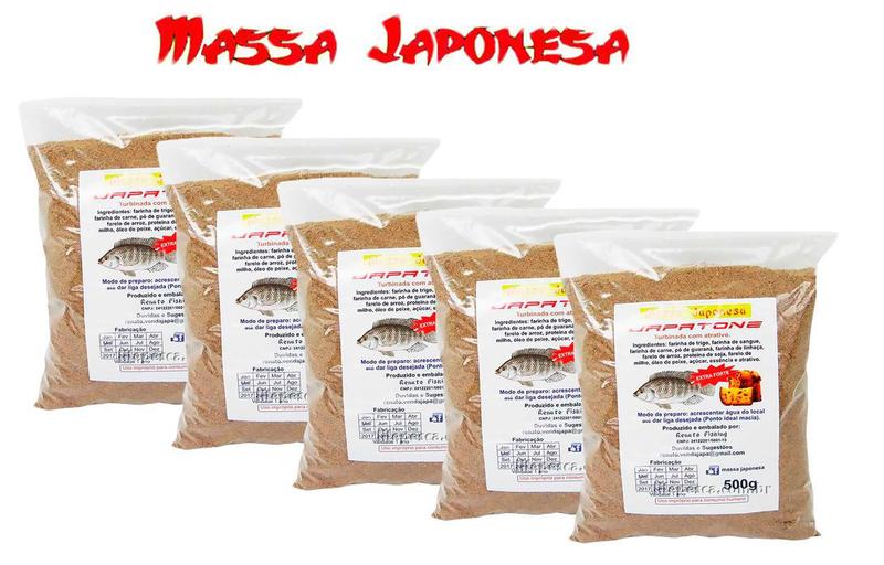 Imagem de Kit 5 Massas Japonesa Japatone Turbinada Para Pesca 5x500g