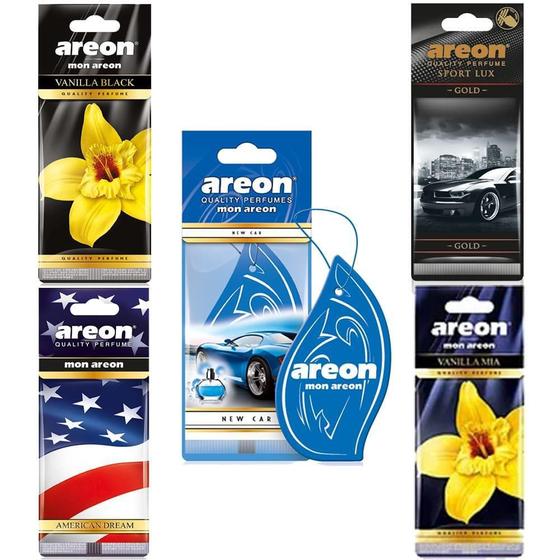 Imagem de Kit 5 Melhores Perfumes Carro Cheirinho Aromatizador Areon