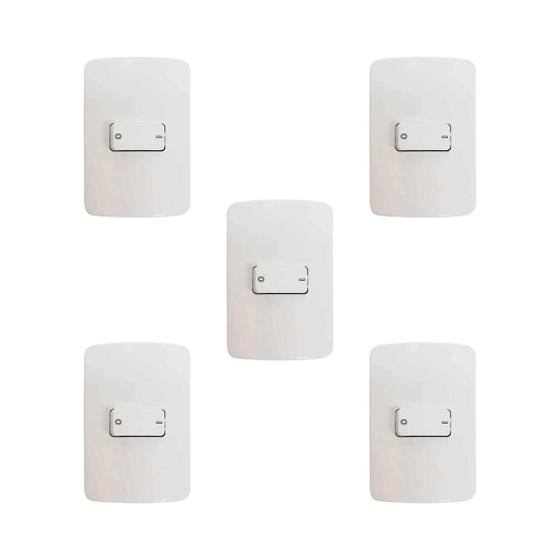 Imagem de Kit 5 - mg b3 conj 1 int simples bipolar 4x2 10a branco