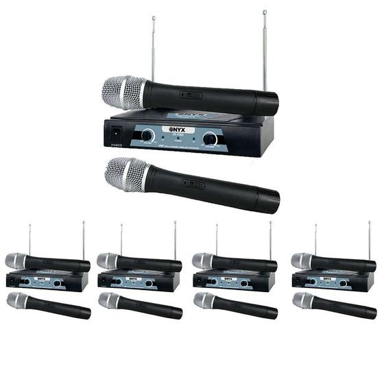 Imagem de Kit 5 Microfones sem Fio TK V202 VHF Onyx