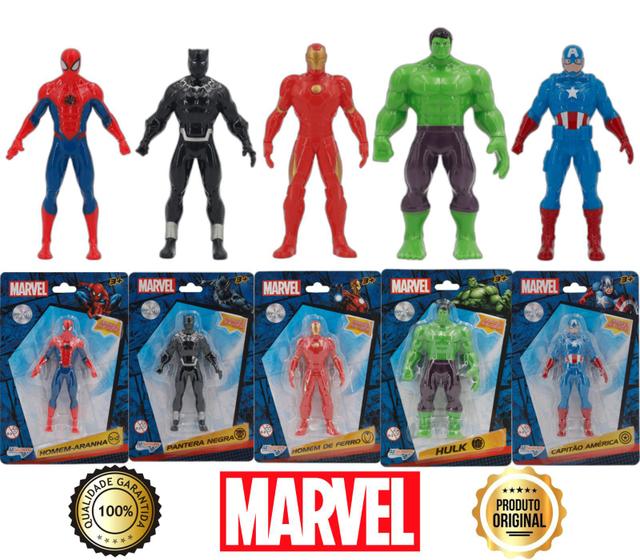 Kit 5 Mini Bonecos Heróis Marvel Vingadores Colecionador - All Seasons ...