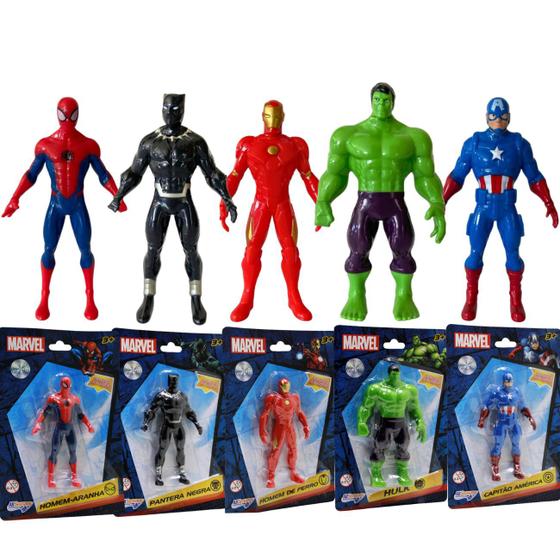 Kit 5 Mini Bonecos Heróis Marvel Vingadores Colecionador - All Seasons ...