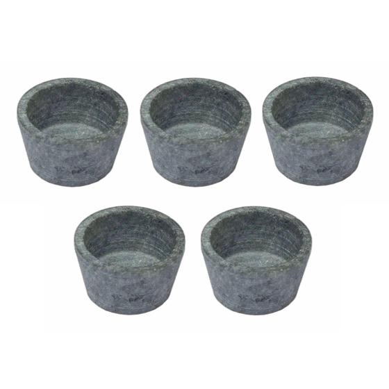 Imagem de Kit 5 Mini Molheira Tigela Molho Petisco em Pedra Sabão 80ml