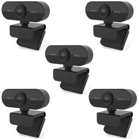 Imagem de Kit 5 Mini Webcam Usb 1080P Pc Full Hd Usb2.0 Com Microfone