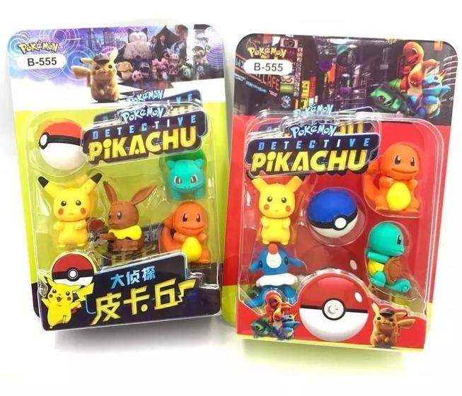 Imagem de Kit 5 Miniaturas Pokémon - Quatro Personagens e Uma Pokébola