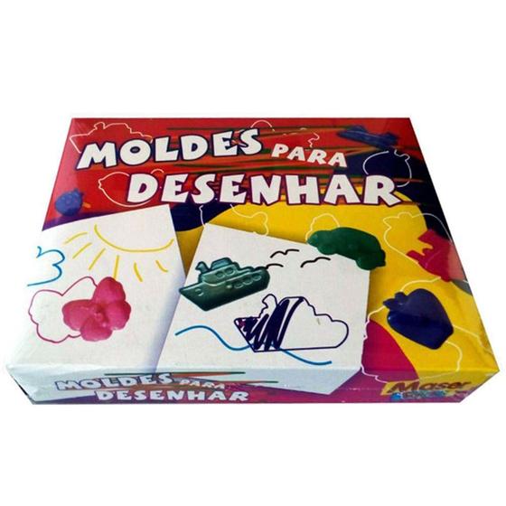 Imagem de kit 5 moldes para desenhar com papel cartao duplex sortidos maser toys com 18 pecas na caixa - RESAM