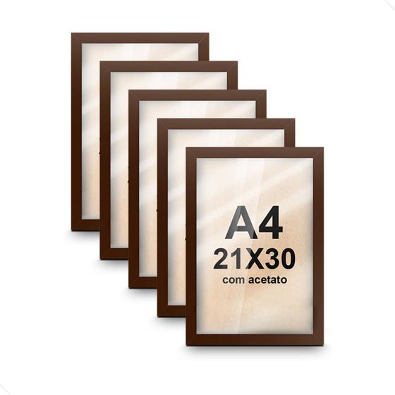 Imagem de Kit 5 Molduras Certificado Fotos Decoração Parede Quadro 