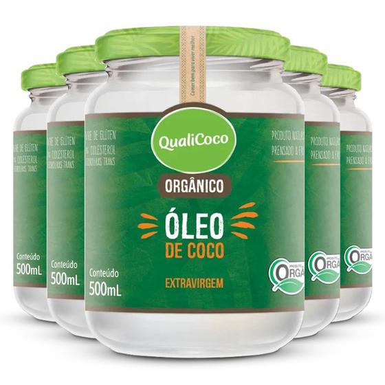 Imagem de Kit 5 Óleo de Coco Extravirgem Qualicoco 500ml Orgânico