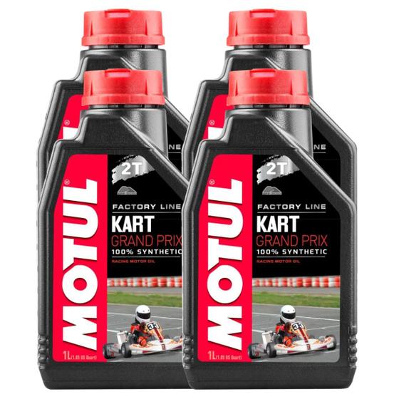 Imagem de Kit 5 Óleos Lubrificante de Motor Motul Kart Grand Prix 2 Tempos Sintético