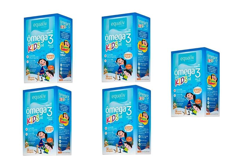 Imagem de Kit 5 Omega 3 Pro Kids  Oil 30 Caps Mast Uso Pediatrico - Equaliv