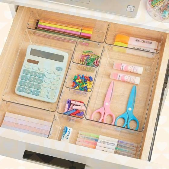 Imagem de Kit 5 Organizador Grande Transparente Arrumar Armarios Gavetas
