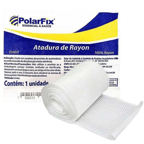 Imagem de Kit 5 Pacotes De Atadura De Rayon 7,5Cmx5M Estéril Polarfix