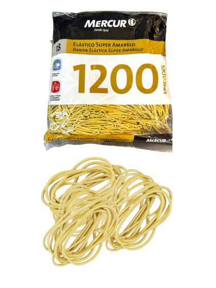 Imagem de kit 5 pacotes Elástico Amarelo com 1200 Und borracha N18
