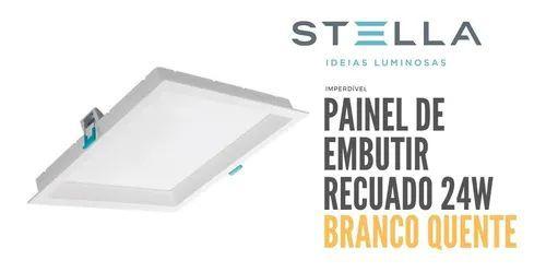 Imagem de Kit 5 Painel Led Embutir Stella 24w Deep Recuado 3000k